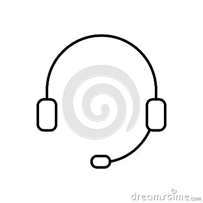 Headphone line icon. Earphones linear sign. Vector isolated on white Vector Illustration